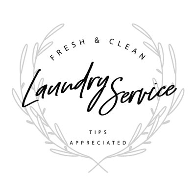 «Fresh and Clean Laundry Service with Laurel», art textuel sur toile tendue