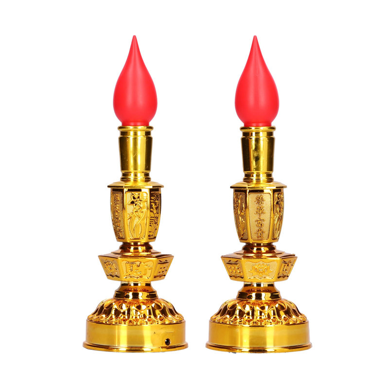 Lampe à bougie DEL basse consommation de style chinois traditionnel rétro bouddhiste, lampe décorative unique et lumineuse