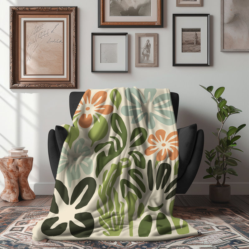 Spectrum Blossom Melody - couverture en sherpa de qualité supérieure 1 pièce - reproduction d'art luxueuse, Grand lit