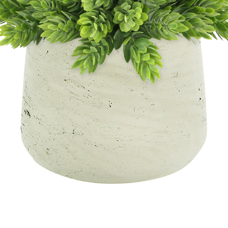 Faux Succulent in Fiberstone Pot, Beige
