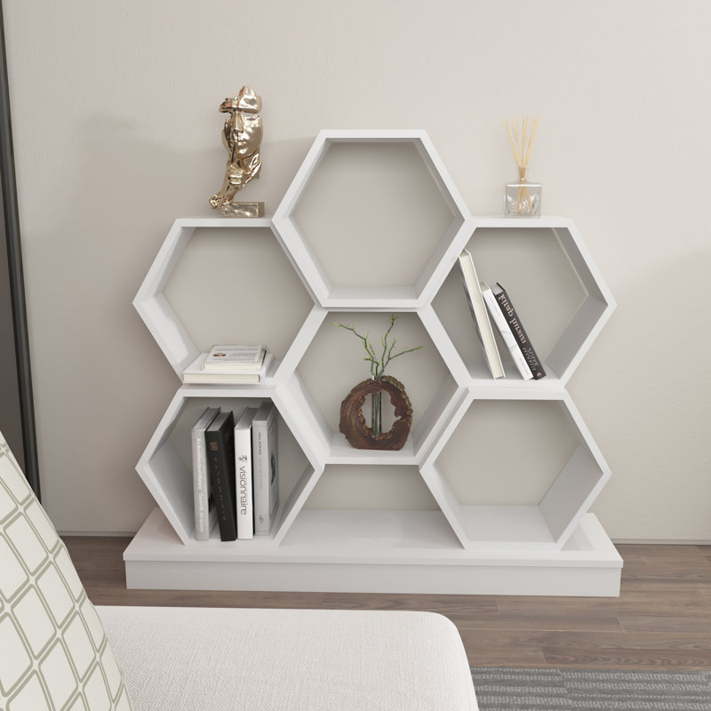Bibliothèque à cubes H 38 po x l 47,2 po Damuel, Blanc