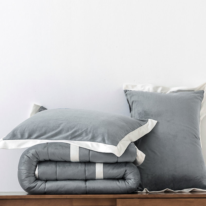 Ensemble d’édredon réversible, Édredon simple, Gris