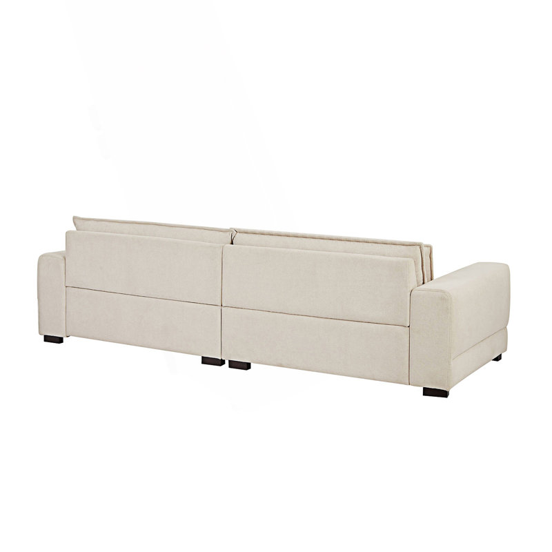 Canapé rembourré 4 places Mitchell, Tissu beige