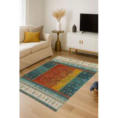 Tapis beige tissé traditionnel Mosso