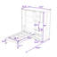 Lit escamotable multifonctionnel en bois avec tablettes de rangement intégrées et bureau extensible-1602809907
