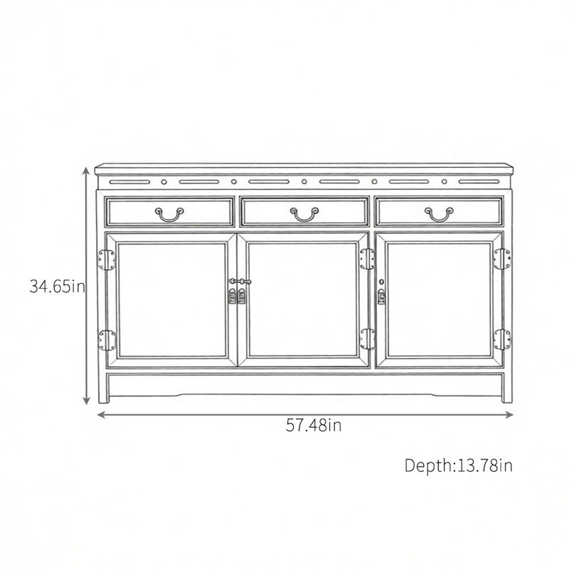 Parise, 34.65" H x 57.48" W x 13.78" D