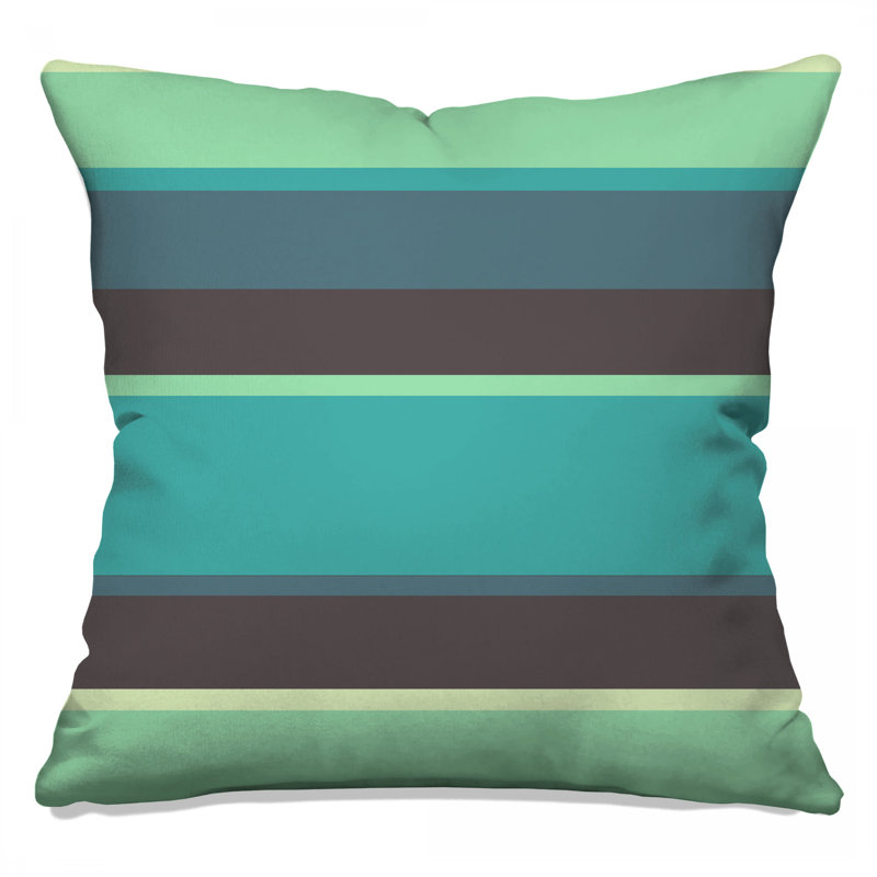 Coussins décoratifs multicolores à rayures horizontales double face, 16 x 16 pouces