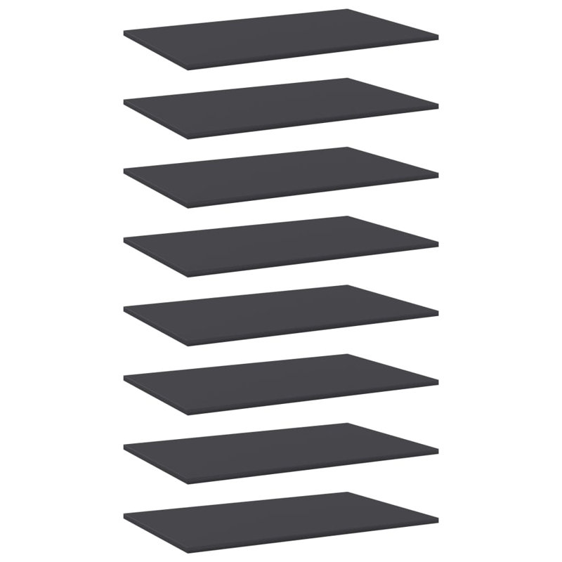 Bookshelf Boards 8 pcs Engineered Wood, (8 Shelves) 0.6" H x 31.5" W x 19.7" D, Brown