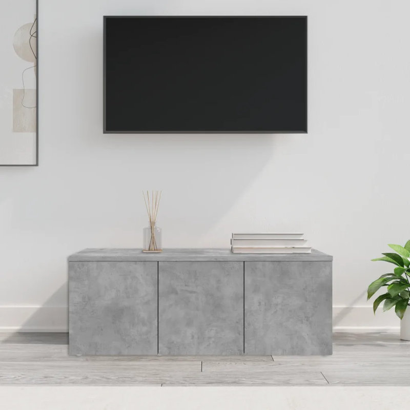 Andj TV Cabinet 80 x 34 x 30 cm Engineered Wood, Concrete Grey