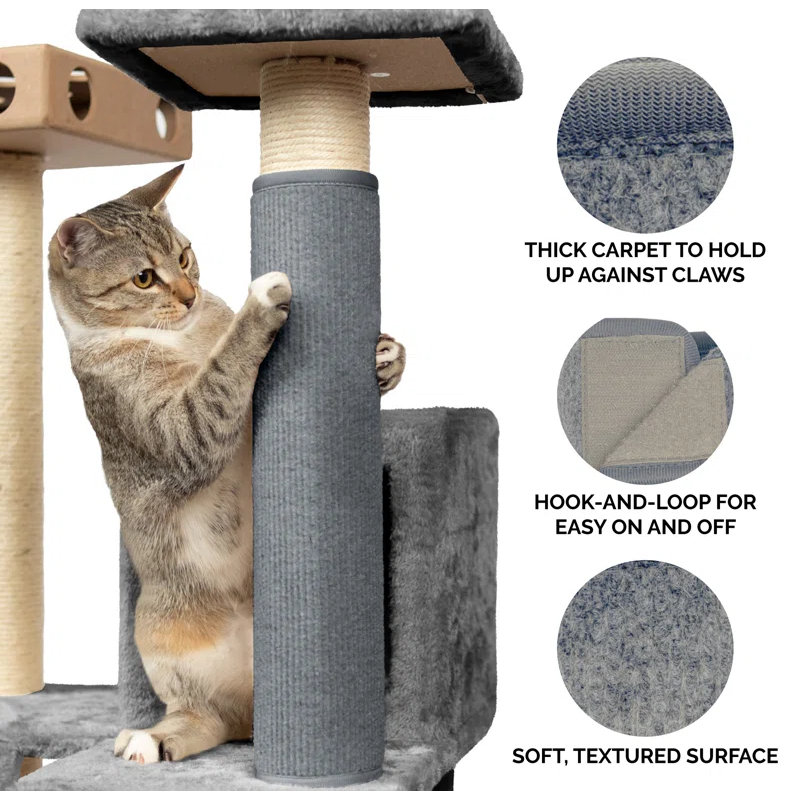 Grattoir pour chat en gris foncé.