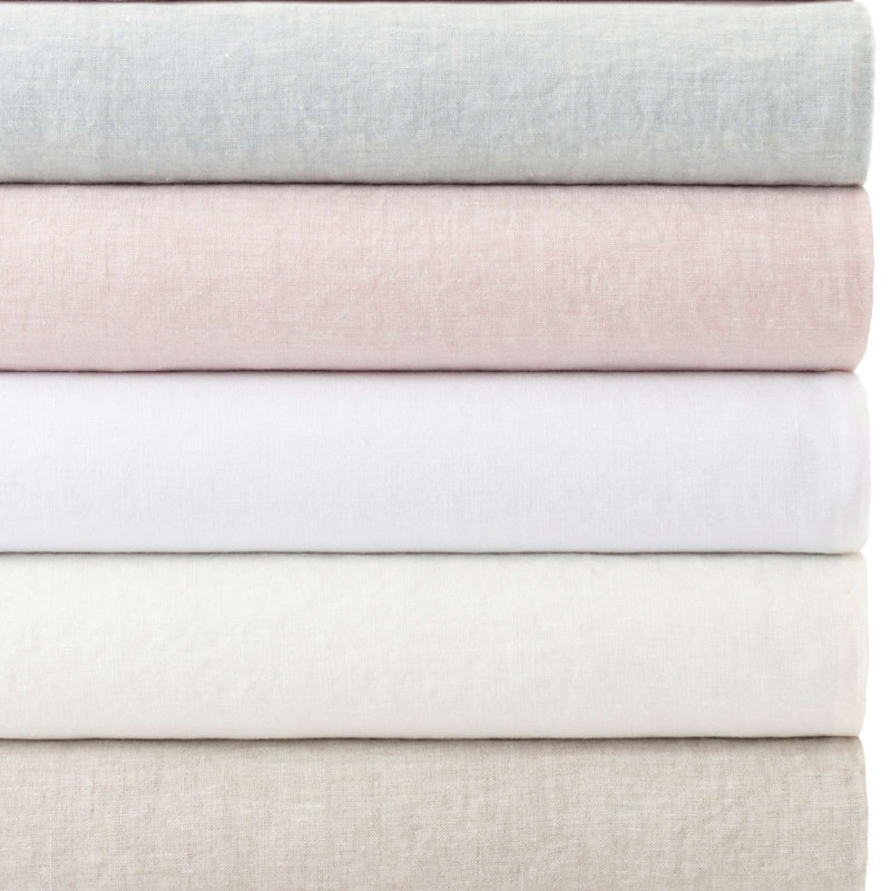 Natural Linen and Cotton King Split Corner Bed Skirt