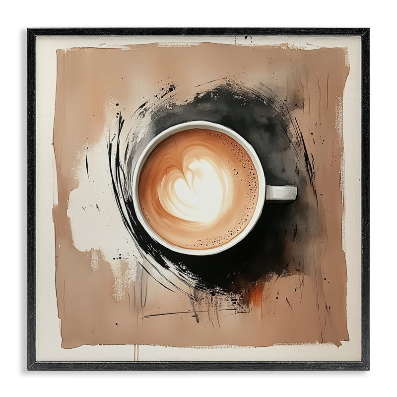 «Modern Coffee Love», estampe numérique, design par Annabelle Hall, Giclée encadrée noir minuit, H 24 po x l 24 po