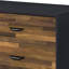 Commode à 6 tiroirs moderne en noyer et noir avec une fabrication durable et un rangement spacieux pour une utilisation polyvalente