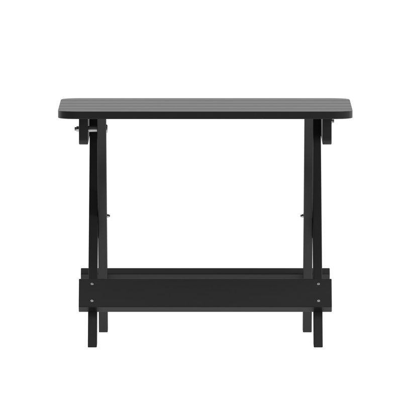 Collis Rectangular Folding Outdoor Side Table , 20'' in. W 20'' in. D, Black