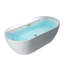 Baignoire autoportante 72 po x 35,375 po à double extrémité en acrylique avec rebord large, disponible en blanc brillant / noir, avec 5 options de finition pour la garniture-109946885-89730980