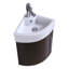 Support de meuble-lavabo mural d'angle avec drain et trop-plein Eutropia-460901436