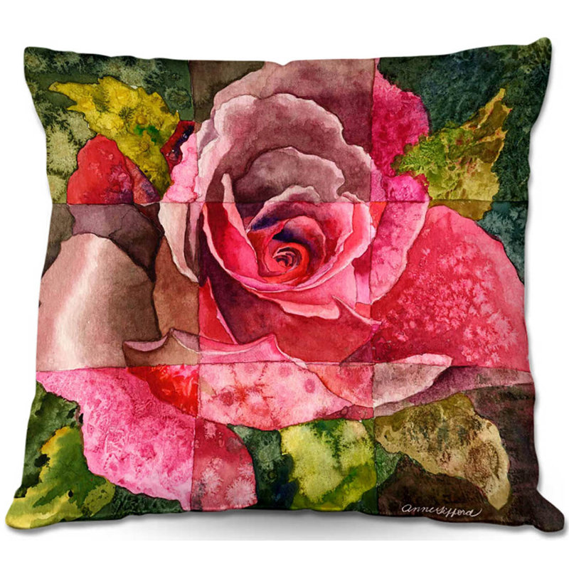 Coussin 3 jetés à cloisons en rose canapé, 18 po x 18 po