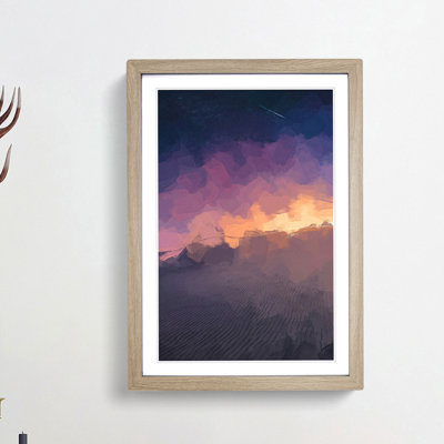 Shooting Star over Spain in Abstract - Picture Frame Graphic Art Print