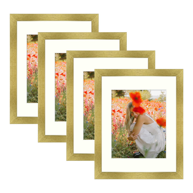 Dreketi Matte Gallery Wall Hanging Picture Frames, 11" x 14" Matted to 8" x 10", Gold