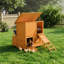Poulailler avec 3 nichoirs, 2 plateaux coulissants, rampe pliable, toit en asphalte rabattable, bois d'épinette, pour 6 à 8 poulets, 41,99 po de hauteur, 36,17 po de largeur, orange imperméable, largeur, 40,49 de profondeur