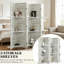 Paravent en bois de paulownia blanc patiné 78,75 × 67 × 0,75 pouces, pliable avec tablettes de rangement pour le salon de la chambre à coucher