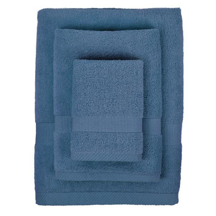 Ensemble de serviettes en rayonne de bambou 3 pièces, Bleu minuit