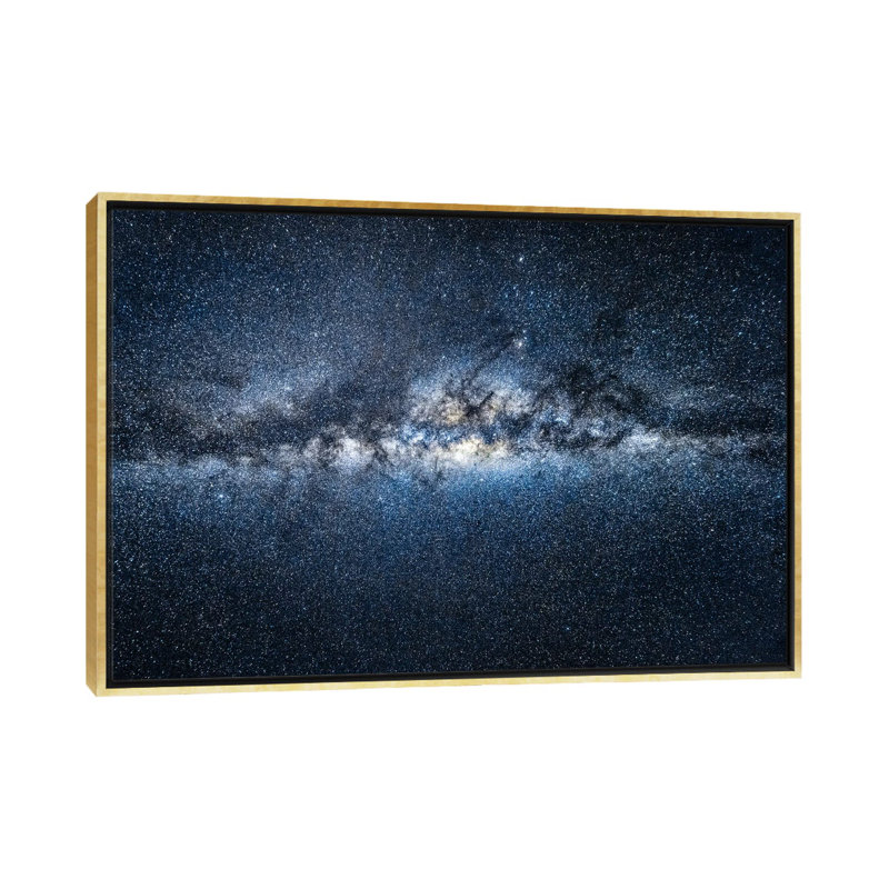 « Milky Way Galaxy » par Jan Becke-reproduction de photo, Pas de tapis, H 18 po x l 26 po x P 1,5 po, Toile encadrée d'or