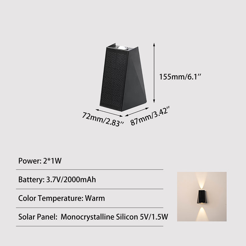 Aidanjames Solar Wall Light, 2