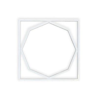 60x60cm LED Frame Panel Light with Hexagon Inner Lights - 40W, Cool White (6500K)