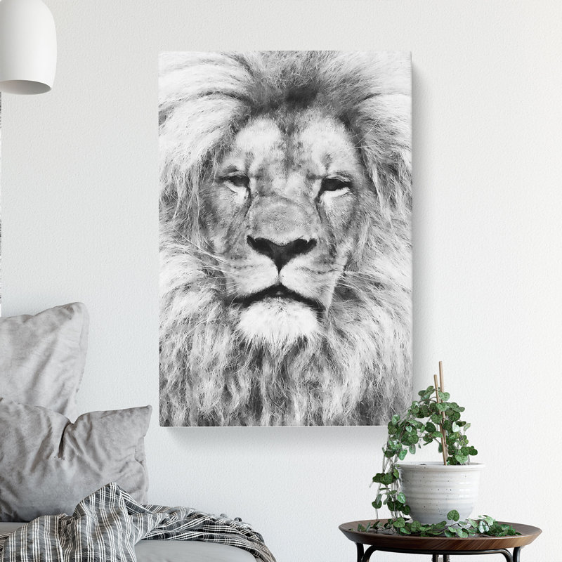 Lion Portrait - Wrapped Canvas, 50cm H x 35cm W x 3cm D