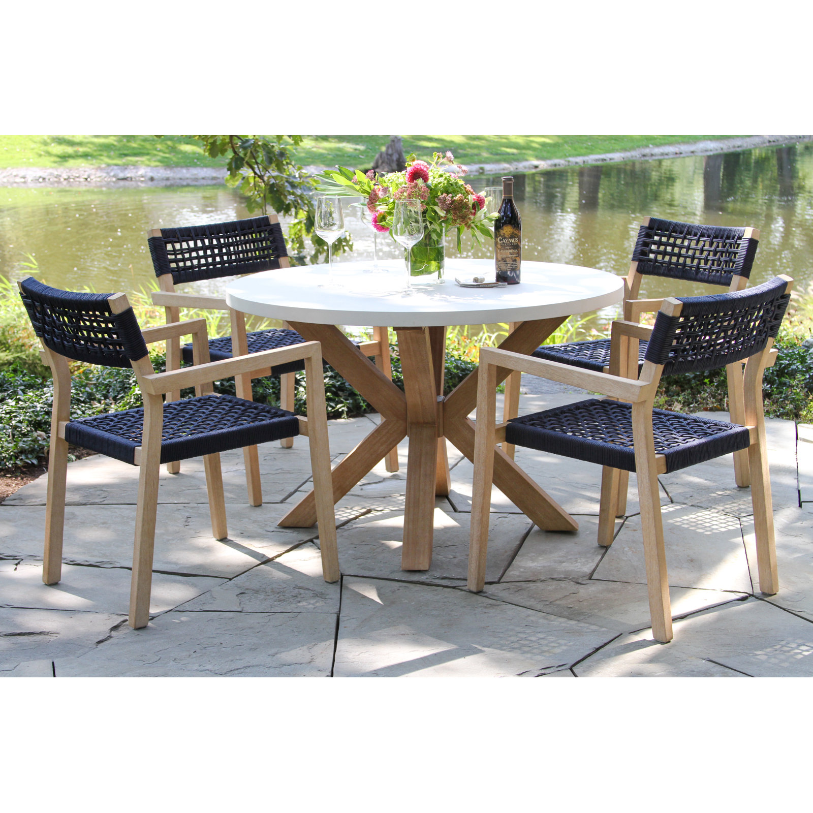 Fleur 48" Eucalyptus Patio Dining Set