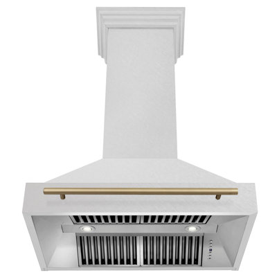 ZLINE Autograph Edition 36 in. Satin Stainless Steel Wall Mount Range Hood with Handle