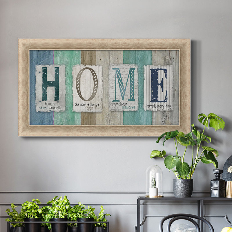 Toile encadrée Home Premium - prête à être accrochée, H 29 po x l 53 po x P 1,25 po, Toile avec cadre gris