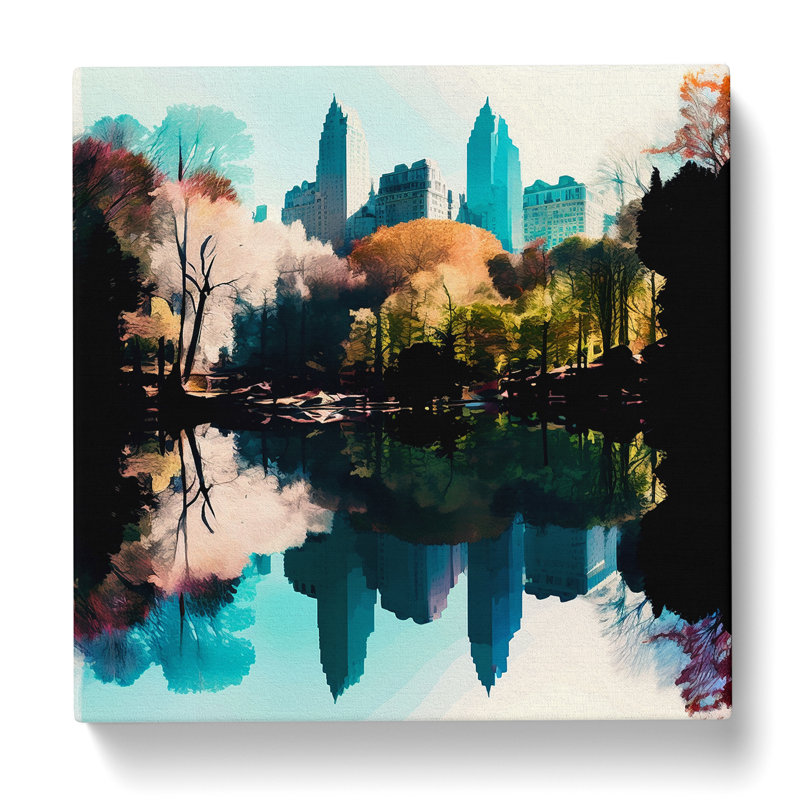Modern Wall Art - Wrapped Canvas - Framed Print, 35cm H x 35cm W