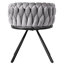 Chaises pivotantes en velours capitonné clair de luxe clair - Sièges d'appoint rembourrés en métal moderne-1975104617-1975104619