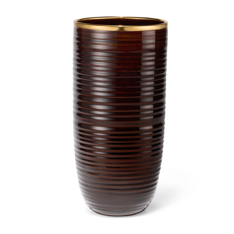 Calinda Tall Vase, Chocolate