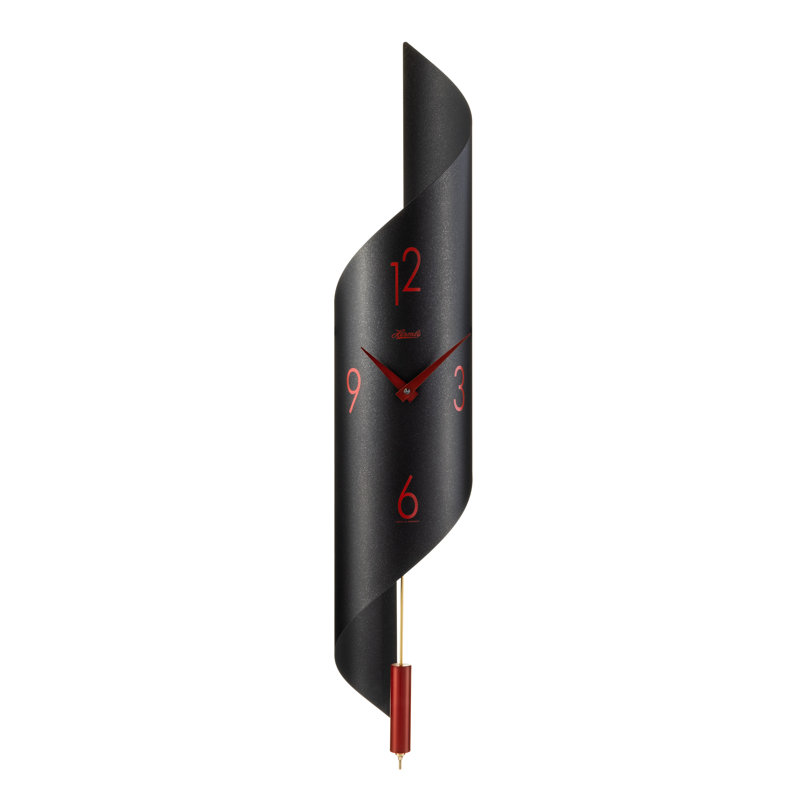 Savannah Metal Wall Clock, Black/Red, Small