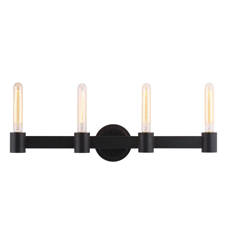 Saundria 4-Light Dimmable Matte Black Vanity light