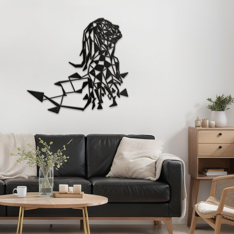 «Woman's Desire», décoration murale abstraite moderne, décoration murale suspendue, H 33,84 po x l 36 po x P 0,05 po, Noir