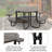 Ridenour Metal Picnic Table Dining Table with Umbrella Hole - Coated Steel Heavy Duty Commercial Grade Table-306516886