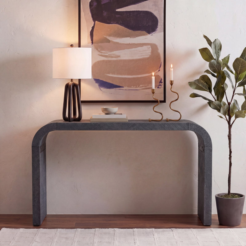 Bayu Curved Console Table, Navy