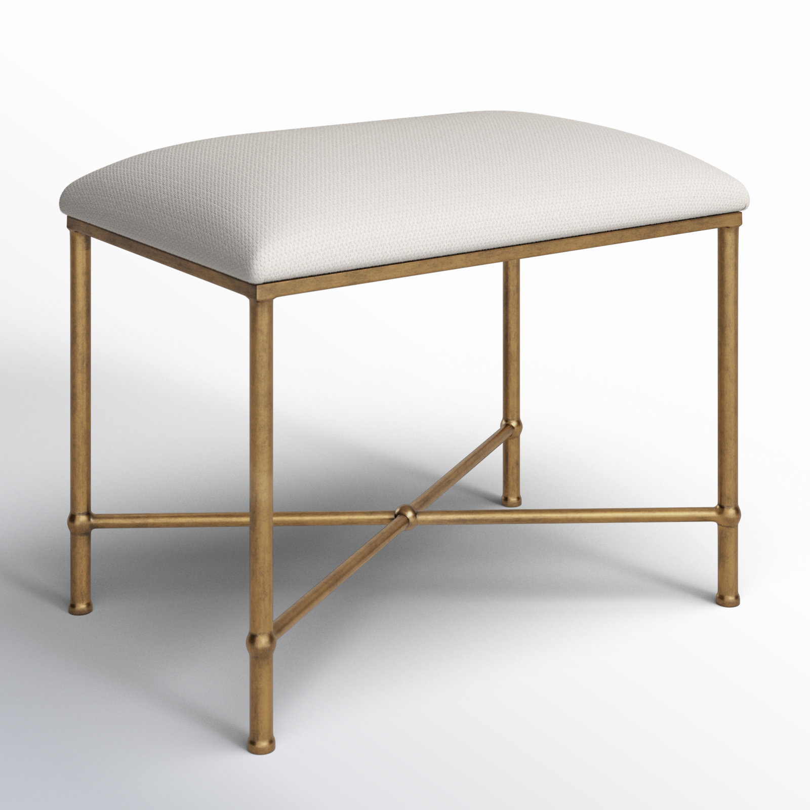 Brynn Bedroom Bench, Gold, 20" H x 24" W x 16"D