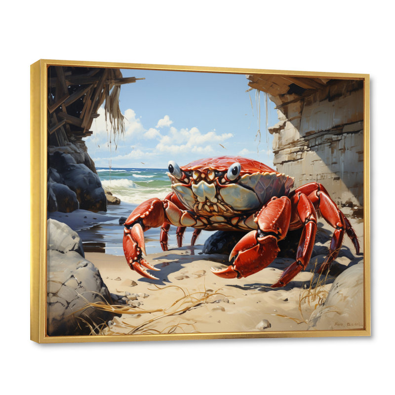 " Crabs Corner ", Gold Floater Framed, 24" H x 32" W x 1" D