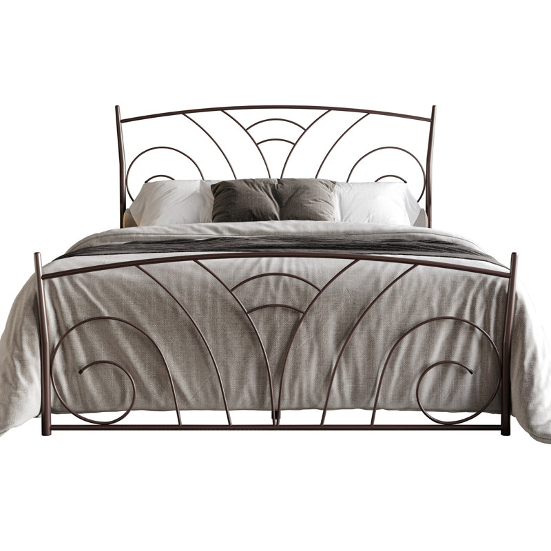 Essex Queen Metal Bed, Brown, Queen
