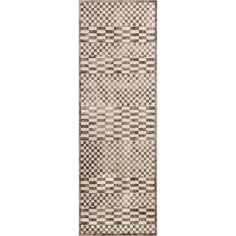 Nikita SpinClean Faded Geometric Machine Washable Area Rug, Runner 2'8" x 8'