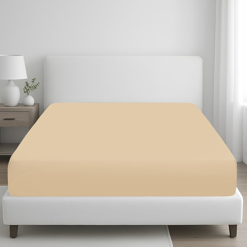 100% Cotton Flatweave Fitted Sheet, Double (4'6)