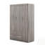 Armoire 3 portes avec 2 tiroirs, effet grain de bois gris pour des solutions de rangement modernes et spacieuses-265022323