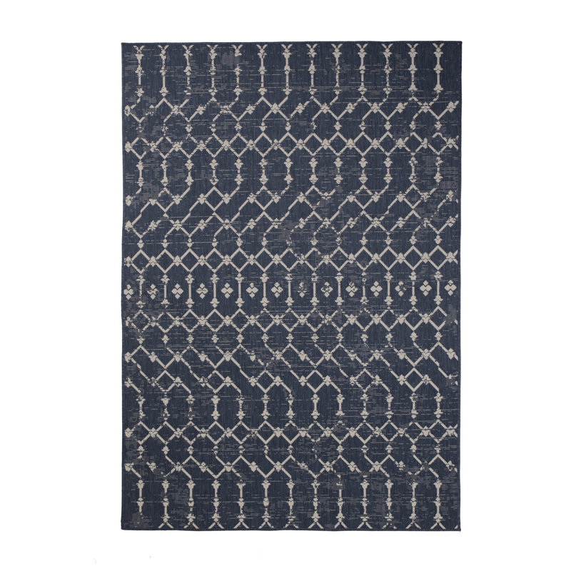 Premium Polypropylene Geometric Pattern Outdoor Rug, Rectangle 2' x 3'
