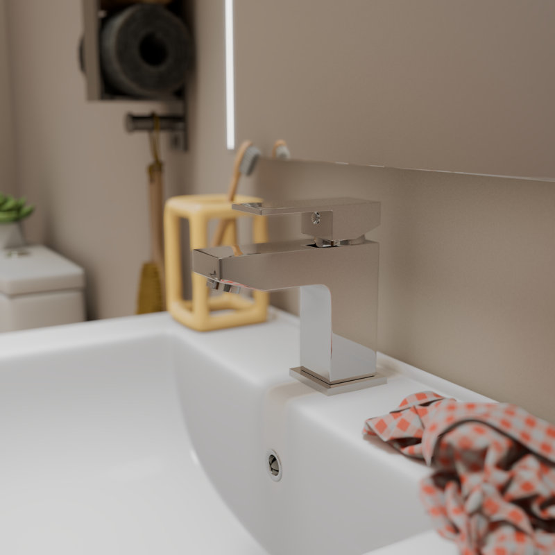 Munro Mono Basin Mixer Tap with Waste - Matt Black, Chrome