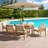 Arjay 8 Pc Patio Dining Set Wood One 63" Table Chairs With Cushions And 1 10-Foot Tilt Umbrella-90674592-122721499